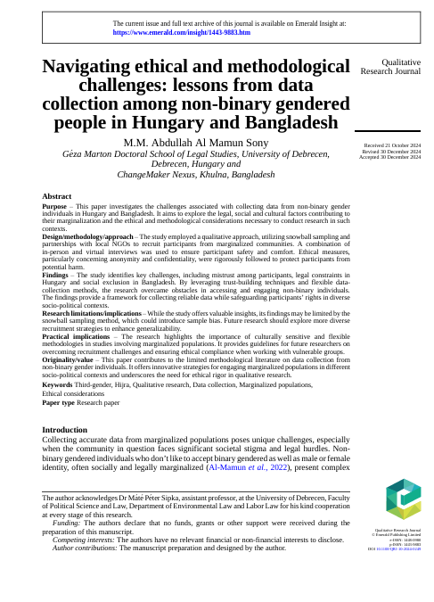 Navigating Ethical and Methodological Challenges in Gender Research